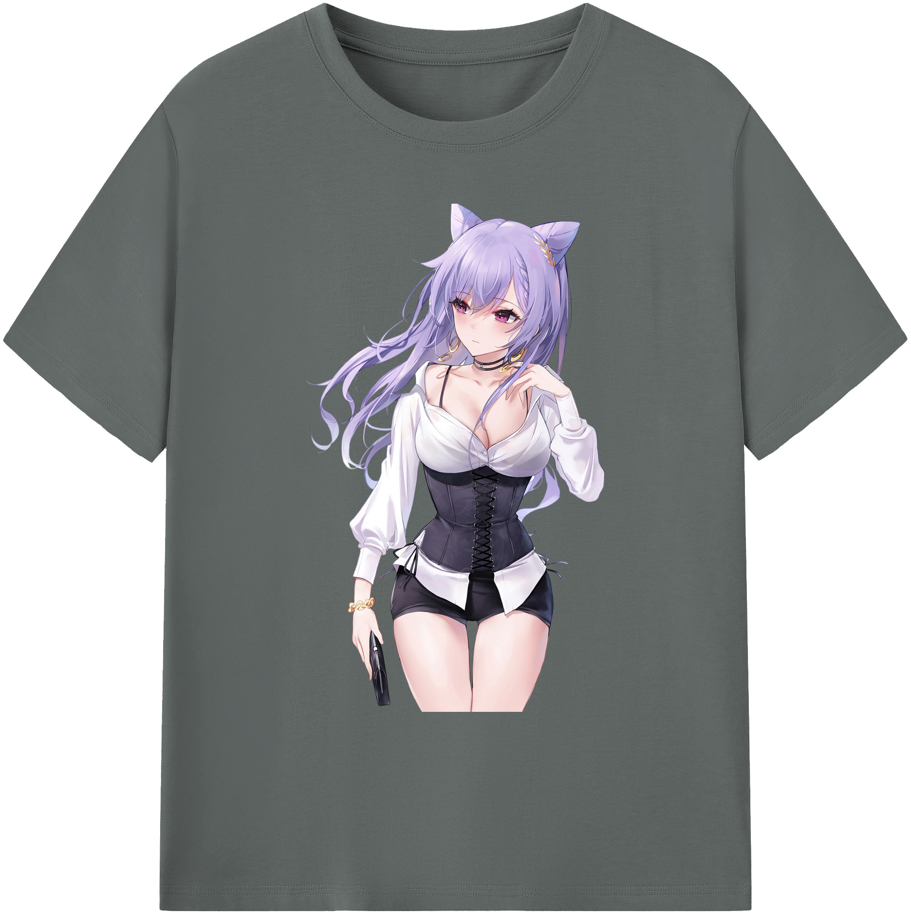 げんし神 刻晴 こくせい genshin Kokusei 綿100％ メンズ半袖Tシャツ｜肌触りやわらか＆通気性